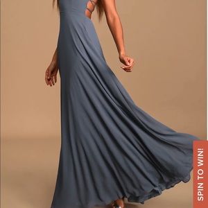 strappy to be here denim blue maxi dress